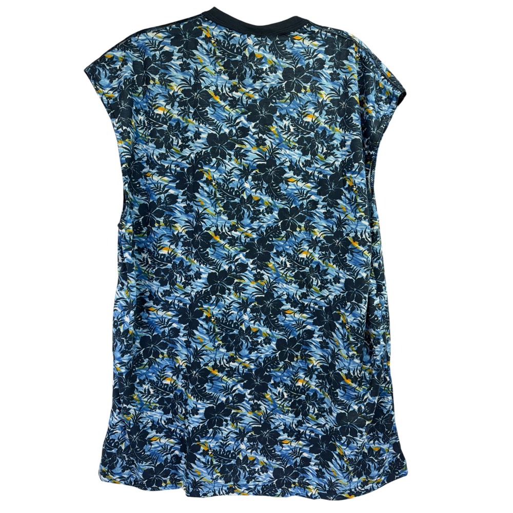 Ironman Triathlon Duofold Sleeveless Shirt XL Blue Tropical Floral CoolMax (J39) - Picture 3 of 6